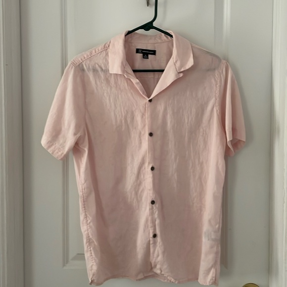 Pink Men’s short sleeved button down - Picture 1 of 2